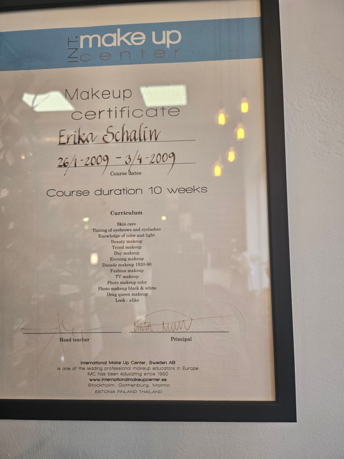 Certifikat: Makeup Artist, International Make Up Center